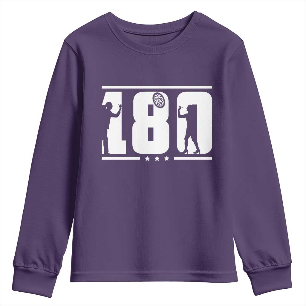 Darts 180 Max Score Player Youth Sweatshirt Darts Fan Gift TS12 Purple Print Your Wear