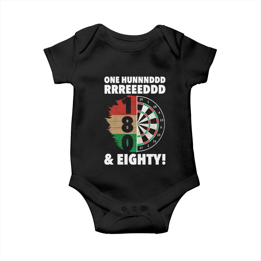One Hundred And Eighty Baby Onesie Funny Darts Player Gift TS12 Black Print Your Wear