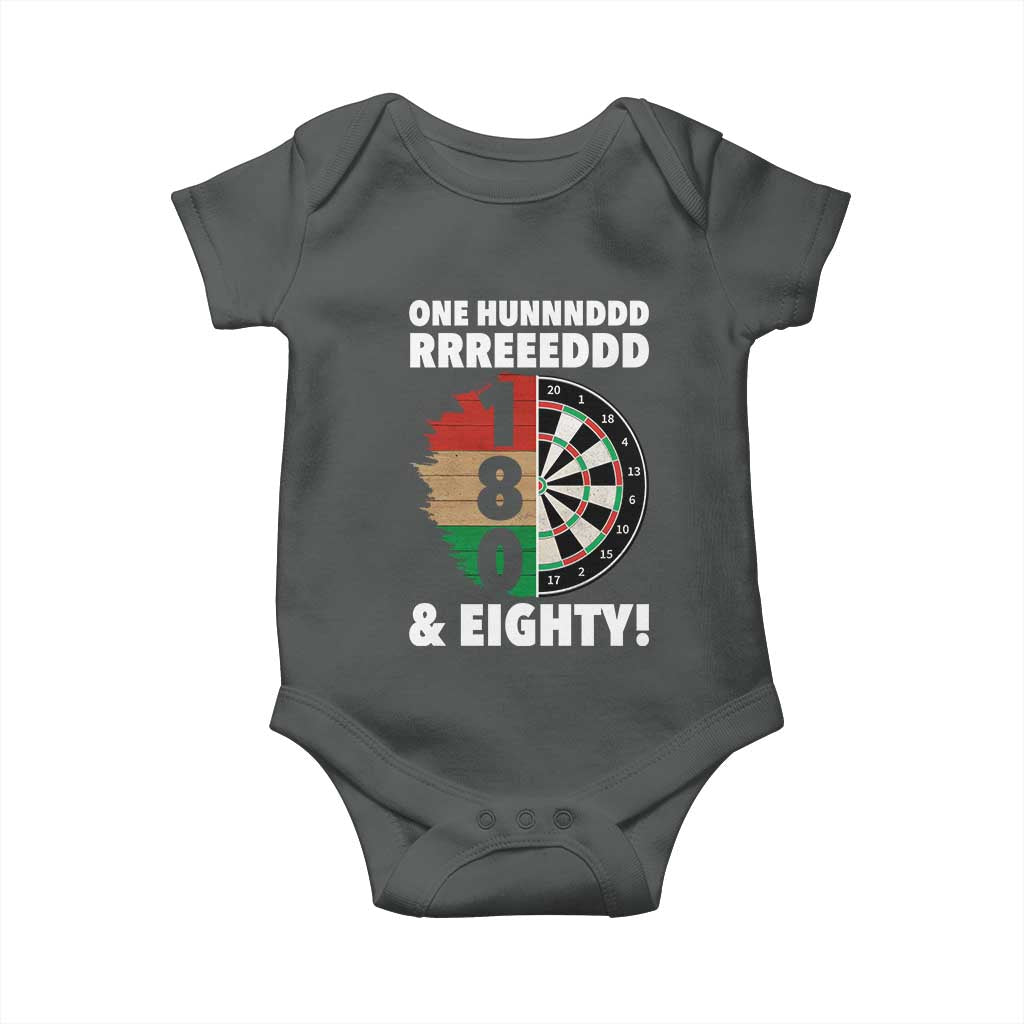One Hundred And Eighty Baby Onesie Funny Darts Player Gift TS12 Dark Heather Print Your Wear