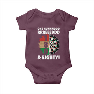 One Hundred And Eighty Baby Onesie Funny Darts Player Gift TS12 Maroon Print Your Wear