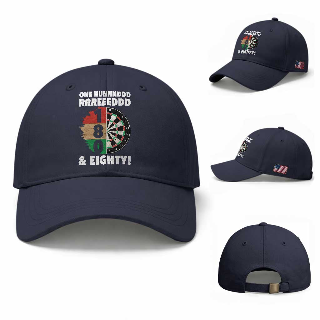 One Hundred And Eighty Baseball Cap Funny Darts Player Gift TS12 Baseball Cap Universal Fit Navy Print Your Wear