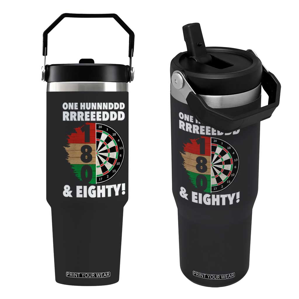 One Hundred And Eighty Flip Straw Tumbler Funny Darts Player Gift TS12 One Size: 30 oz Black Print Your Wear