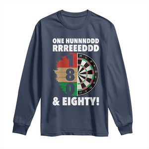 One Hundred And Eighty Long Sleeve Shirt Funny Darts Player Gift TS12 Navy Print Your Wear