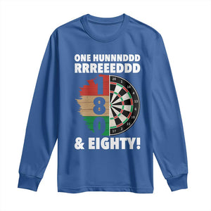 One Hundred And Eighty Long Sleeve Shirt Funny Darts Player Gift TS12 Royal Blue Print Your Wear