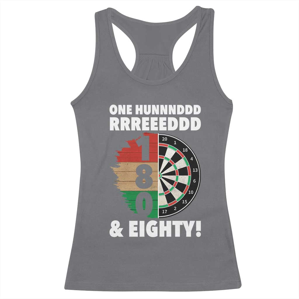 One Hundred And Eighty Racerback Tank Top Funny Darts Player Gift TS12 Charcoal Print Your Wear