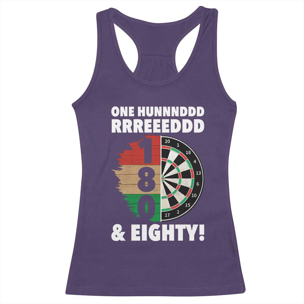 One Hundred And Eighty Racerback Tank Top Funny Darts Player Gift TS12 Purple Print Your Wear