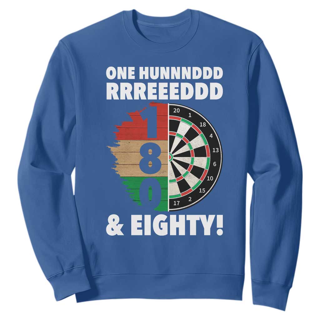 One Hundred And Eighty Sweatshirt Funny Darts Player Gift TS12 Royal Blue Print Your Wear