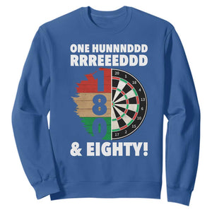 One Hundred And Eighty Sweatshirt Funny Darts Player Gift TS12 Royal Blue Print Your Wear
