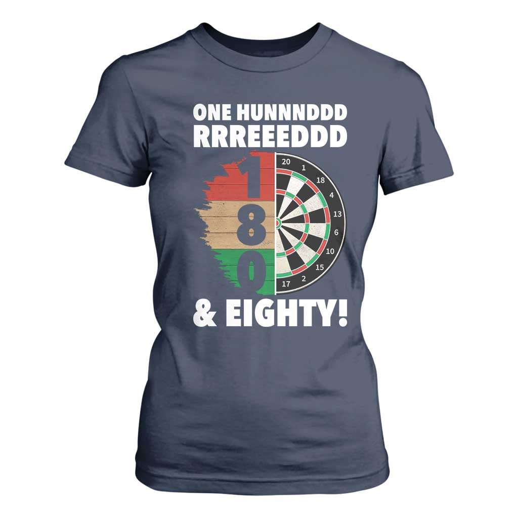 One Hundred And Eighty T Shirt For Women Funny Darts Player Gift TS12 Navy Print Your Wear