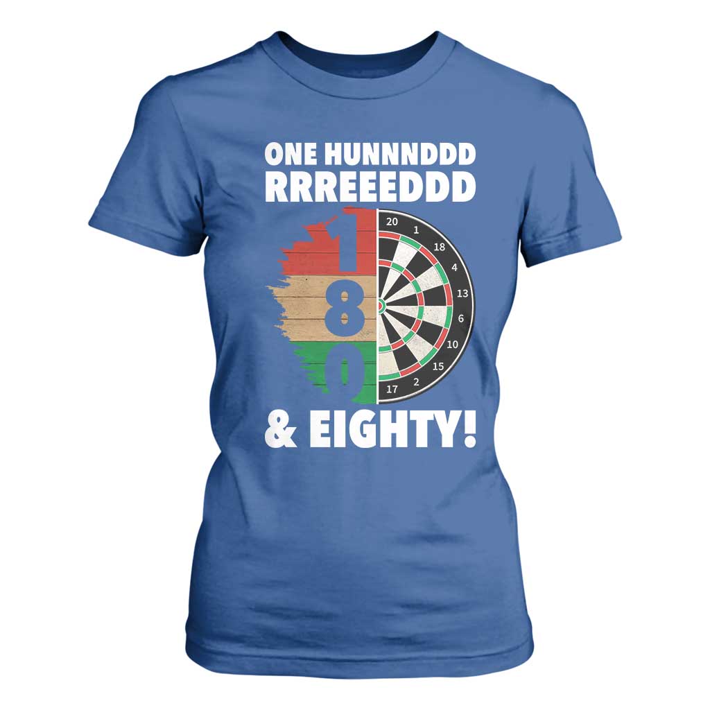 One Hundred And Eighty T Shirt For Women Funny Darts Player Gift TS12 Royal Blue Print Your Wear