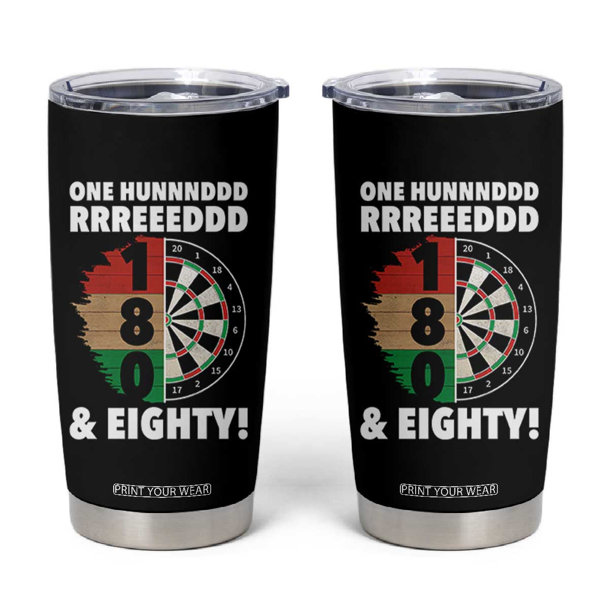One Hundred And Eighty Tumbler Cup Funny Darts Player Gift TS12 Black Print Your Wear