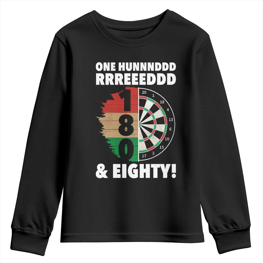 One Hundred And Eighty Youth Sweatshirt Funny Darts Player Gift TS12 Black Print Your Wear