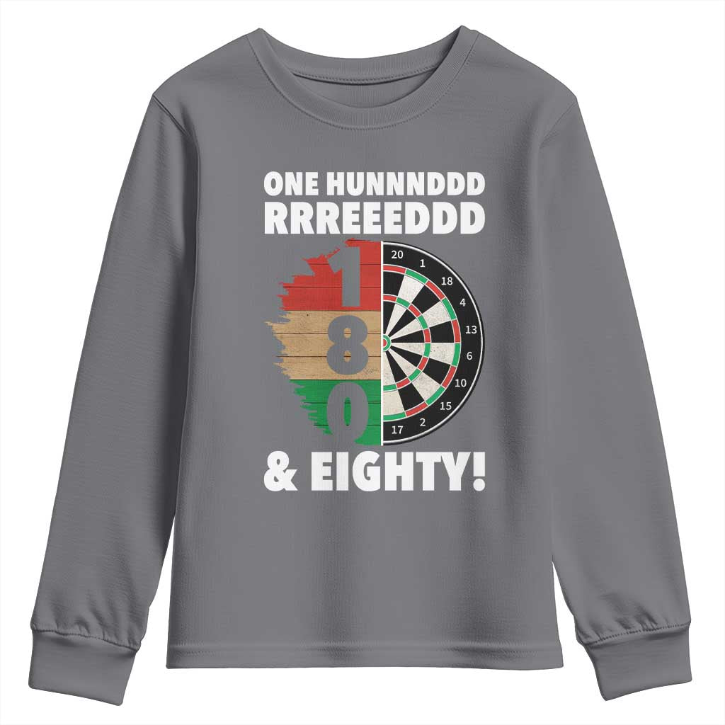 One Hundred And Eighty Youth Sweatshirt Funny Darts Player Gift TS12 Charcoal Print Your Wear