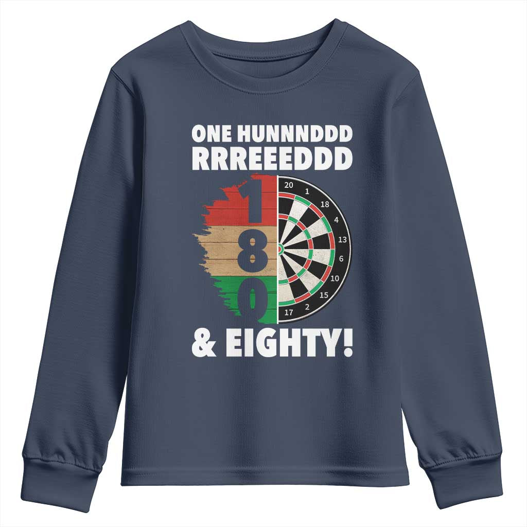 One Hundred And Eighty Youth Sweatshirt Funny Darts Player Gift TS12 Navy Print Your Wear