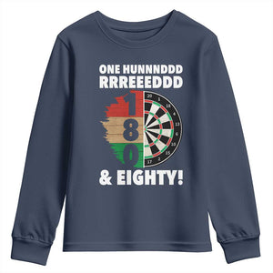 One Hundred And Eighty Youth Sweatshirt Funny Darts Player Gift TS12 Navy Print Your Wear
