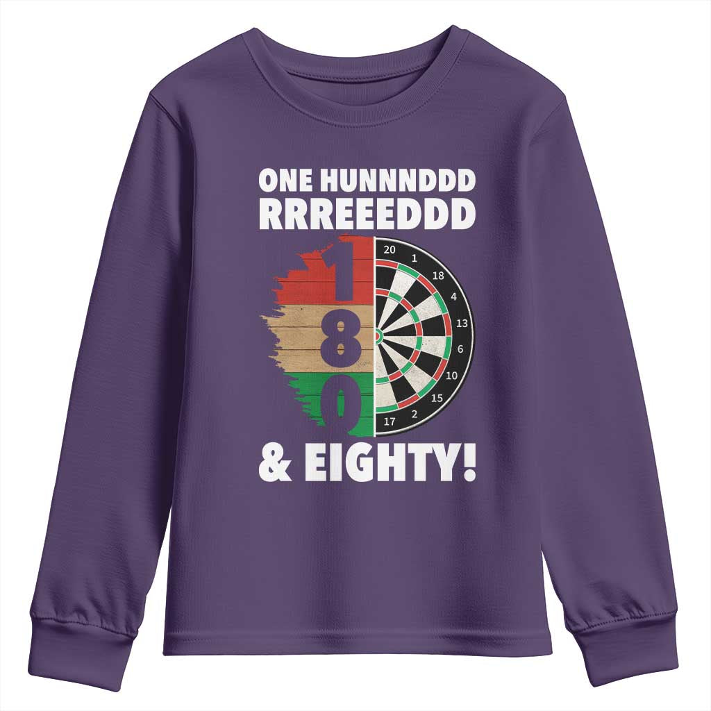 One Hundred And Eighty Youth Sweatshirt Funny Darts Player Gift TS12 Purple Print Your Wear
