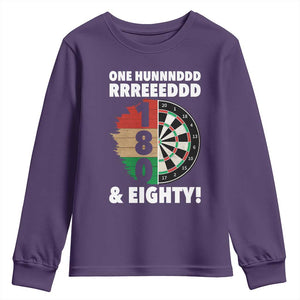 One Hundred And Eighty Youth Sweatshirt Funny Darts Player Gift TS12 Purple Print Your Wear