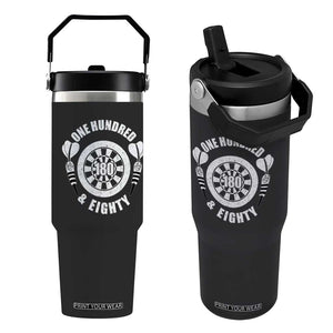 Triple 20 Master Dartist Gift Flip Straw Tumbler One Hundred And Eighty TS12 One Size: 30 oz Black Print Your Wear