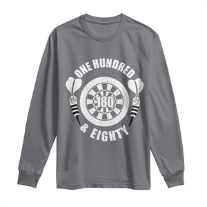 Triple 20 Master Dartist Gift Long Sleeve Shirt One Hundred And Eighty TS12 Charcoal Print Your Wear