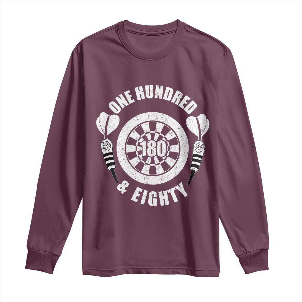 Triple 20 Master Dartist Gift Long Sleeve Shirt One Hundred And Eighty TS12 Maroon Print Your Wear