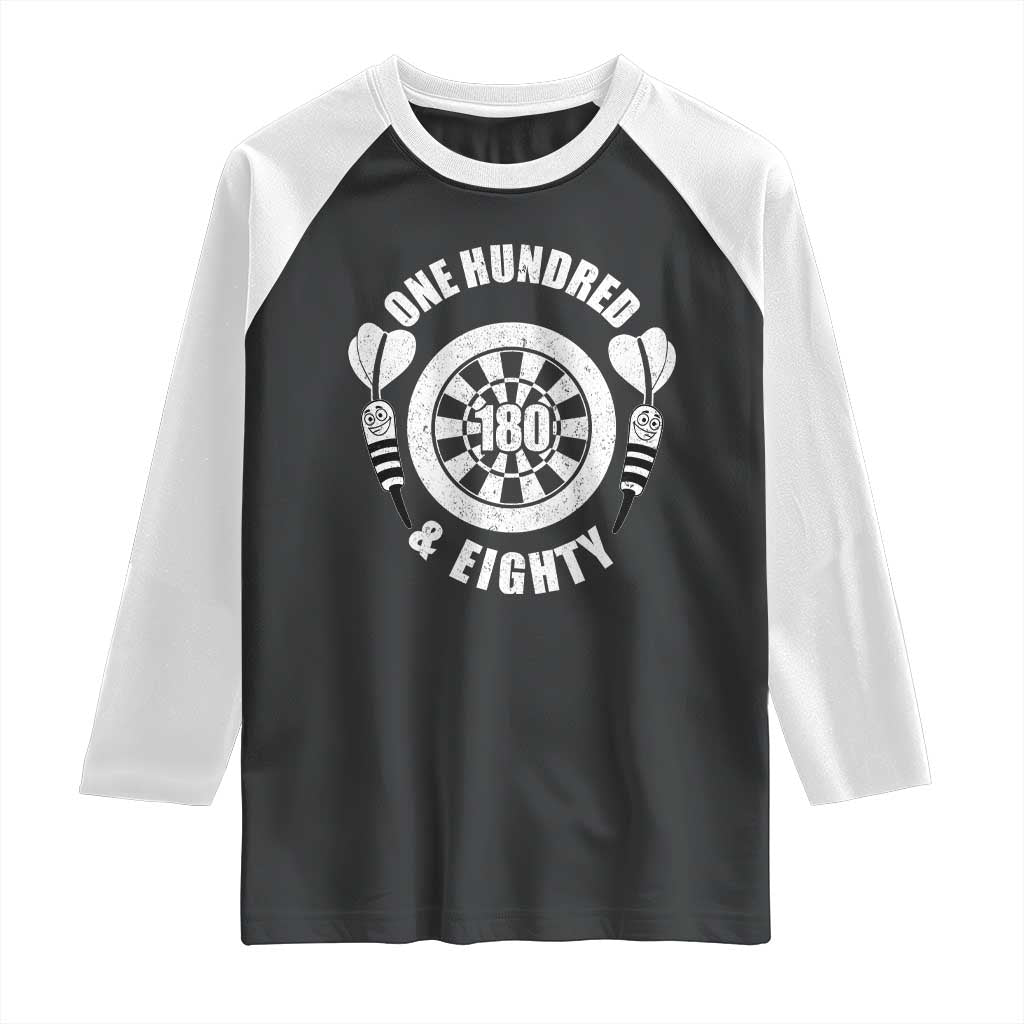 Triple 20 Master Dartist Gift Raglan Shirt One Hundred And Eighty TS12 Black White Print Your Wear