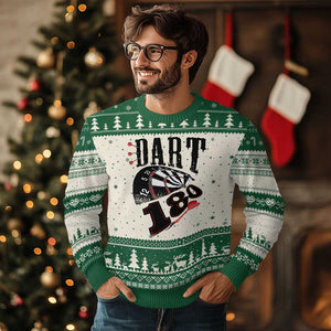 Max Score 180 Darts Lover Ugly Christmas Sweater Darts Team Party Gift TS12 Beige Green Print Your Wear
