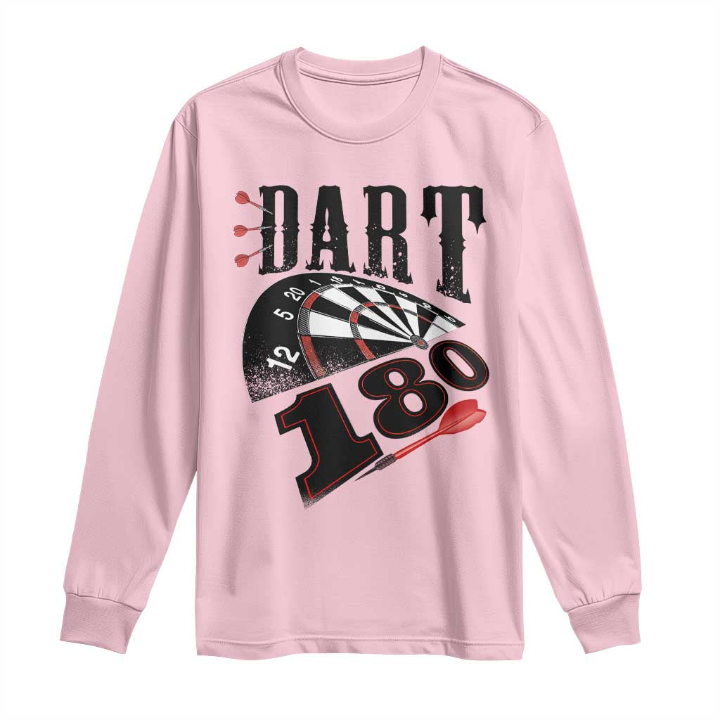 Max Score 180 Darts Lover Long Sleeve Shirt Darts Team Party Gift TS12 Light Pink Print Your Wear