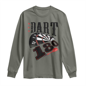 Max Score 180 Darts Lover Long Sleeve Shirt Darts Team Party Gift TS12 Military Green Print Your Wear