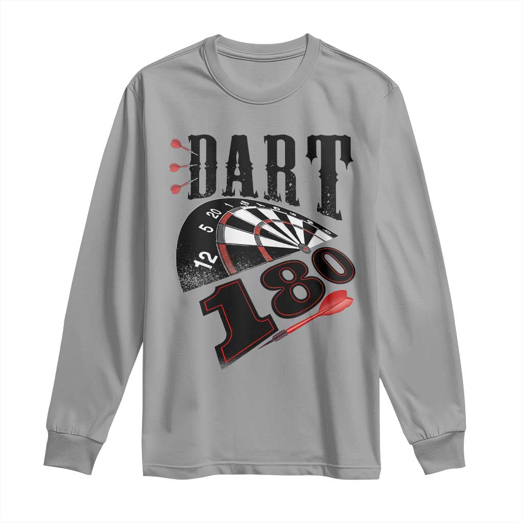 Max Score 180 Darts Lover Long Sleeve Shirt Darts Team Party Gift TS12 Sport Gray Print Your Wear