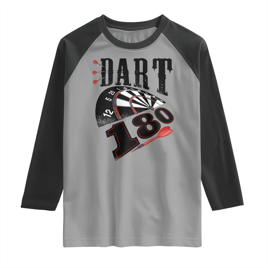 Max Score 180 Darts Lover Raglan Shirt Darts Team Party Gift TS12 Sport Gray Black Print Your Wear