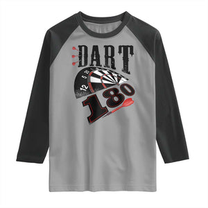 Max Score 180 Darts Lover Raglan Shirt Darts Team Party Gift TS12 Sport Gray Black Print Your Wear
