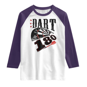 Max Score 180 Darts Lover Raglan Shirt Darts Team Party Gift TS12 White Purple Print Your Wear