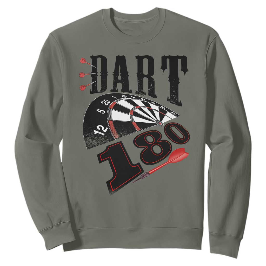 Max Score 180 Darts Lover Sweatshirt Darts Team Party Gift TS12 Military Green Print Your Wear