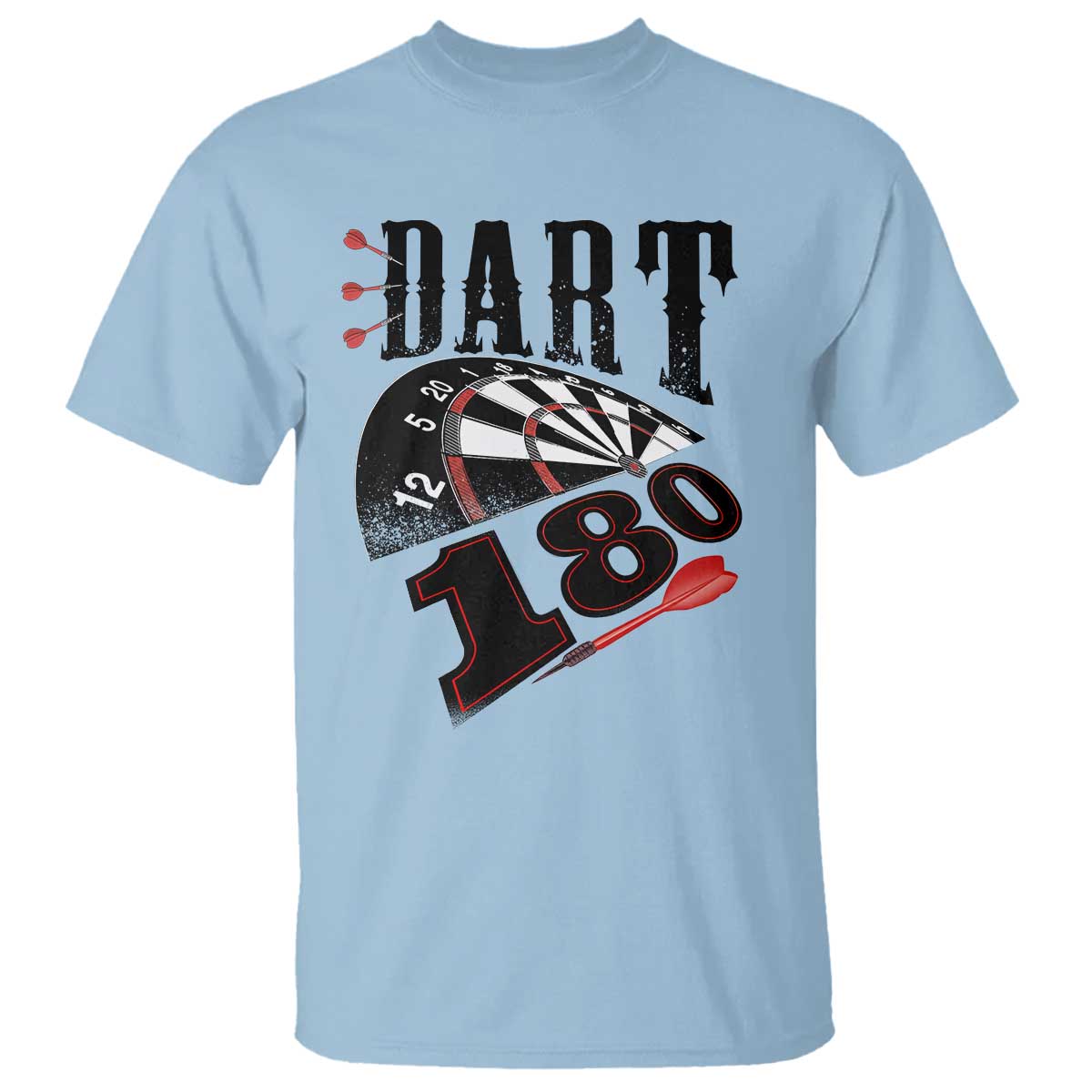 Max Score 180 Darts Lover T Shirt Darts Team Party Gift TS12 Light Blue Print Your Wear