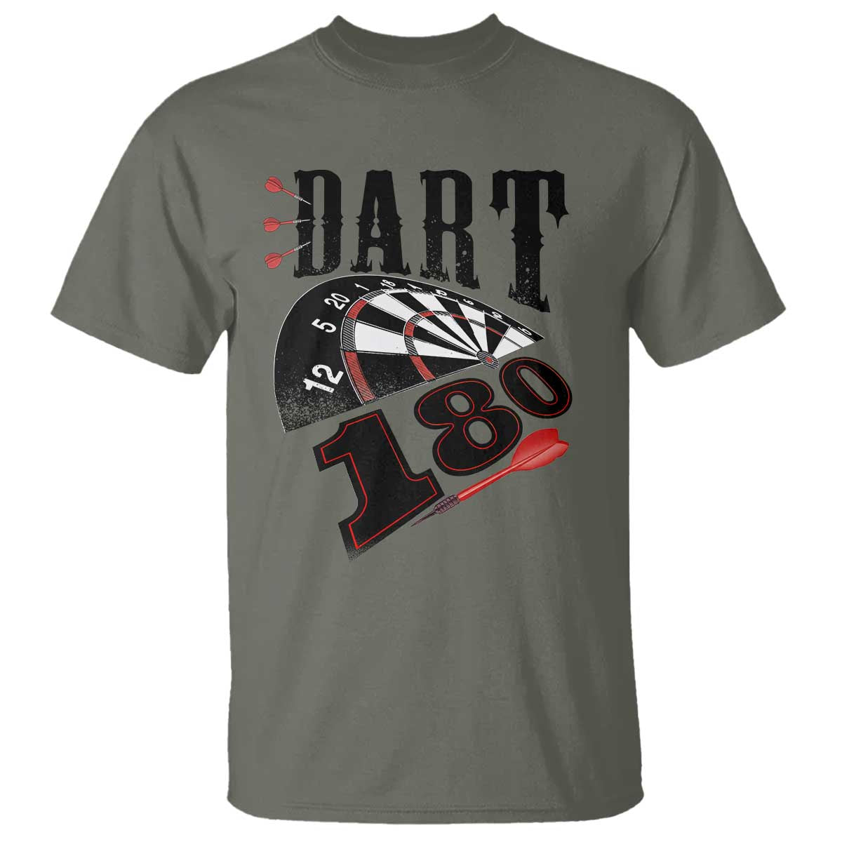 Max Score 180 Darts Lover T Shirt Darts Team Party Gift TS12 Military Green Print Your Wear
