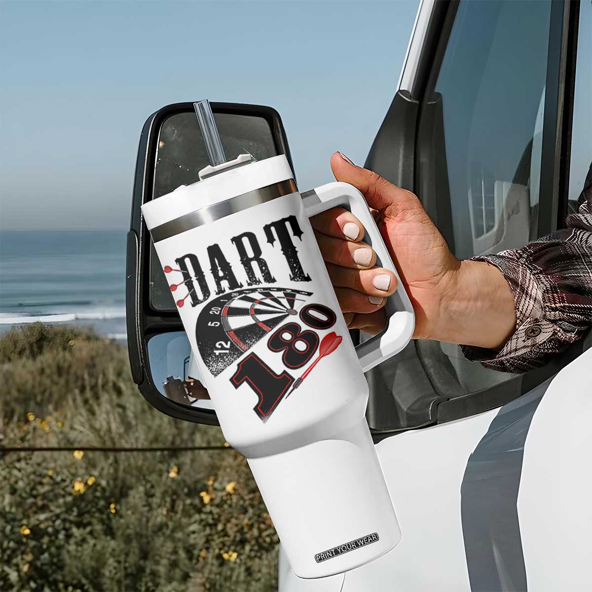 Max Score 180 Darts Lover Tumbler With Handle Darts Team Party Gift TS12 Print Your Wear