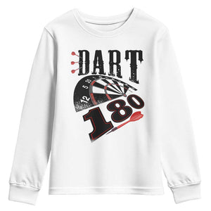 Max Score 180 Darts Lover Youth Sweatshirt Darts Team Party Gift TS12 White Print Your Wear