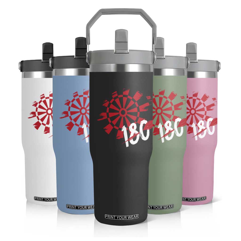 Triple 20 Master Dartist Flip Straw Tumbler Funny Pub Games Drinking Gift - Print Your Wear