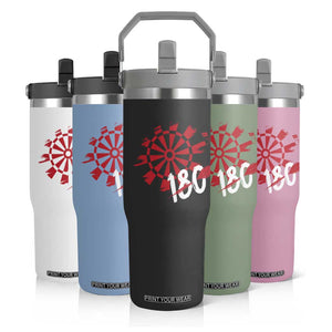 Triple 20 Master Dartist Flip Straw Tumbler Funny Pub Games Drinking Gift - Print Your Wear