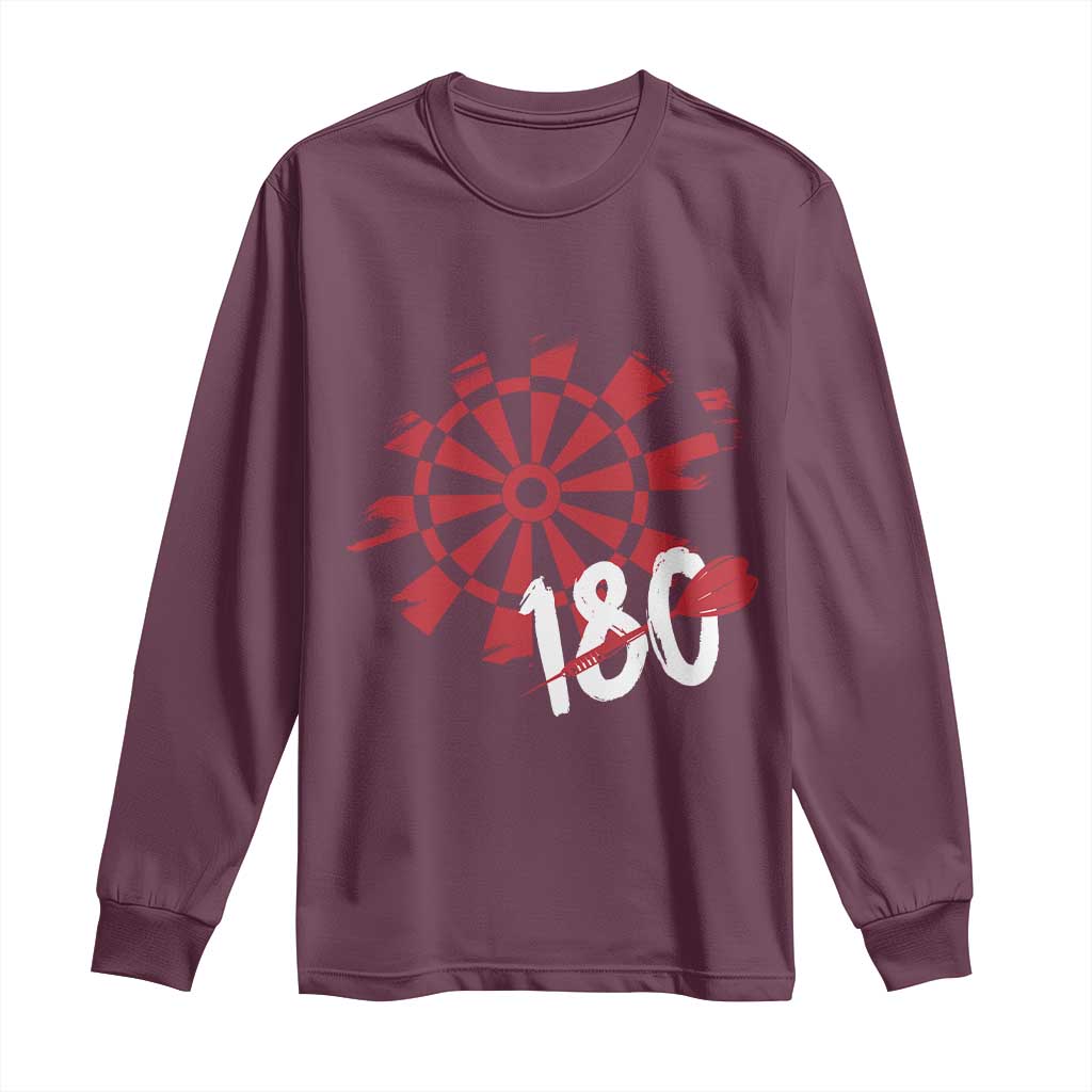 Triple 20 Master Dartist Long Sleeve Shirt Funny Pub Games Drinking Gift TS12 Maroon Print Your Wear