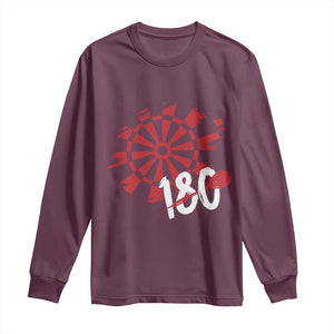 Triple 20 Master Dartist Long Sleeve Shirt Funny Pub Games Drinking Gift TS12 Maroon Print Your Wear