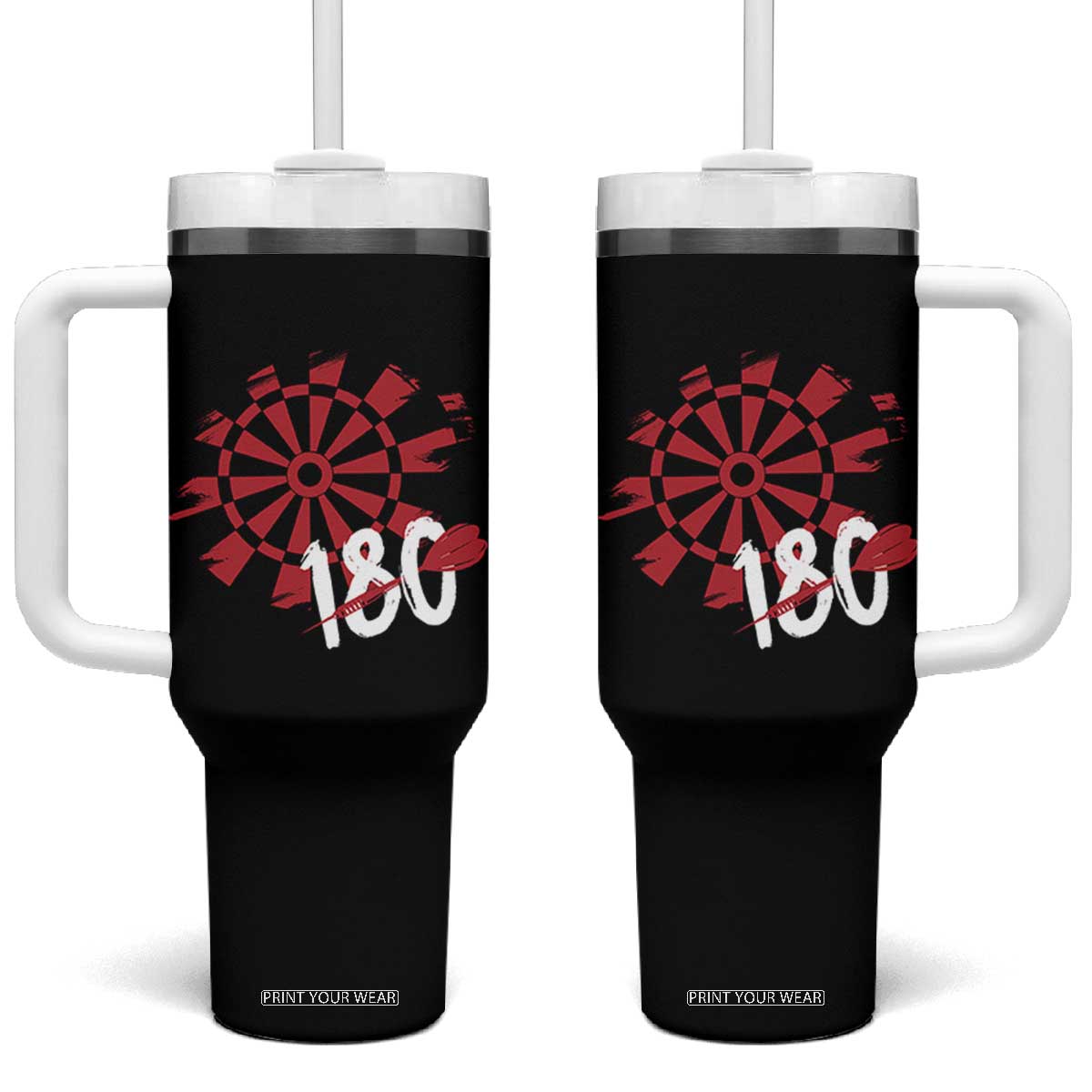 Triple 20 Master Dartist Tumbler With Handle Funny Pub Games Drinking Gift TS12 One Size: 40 oz Black Print Your Wear