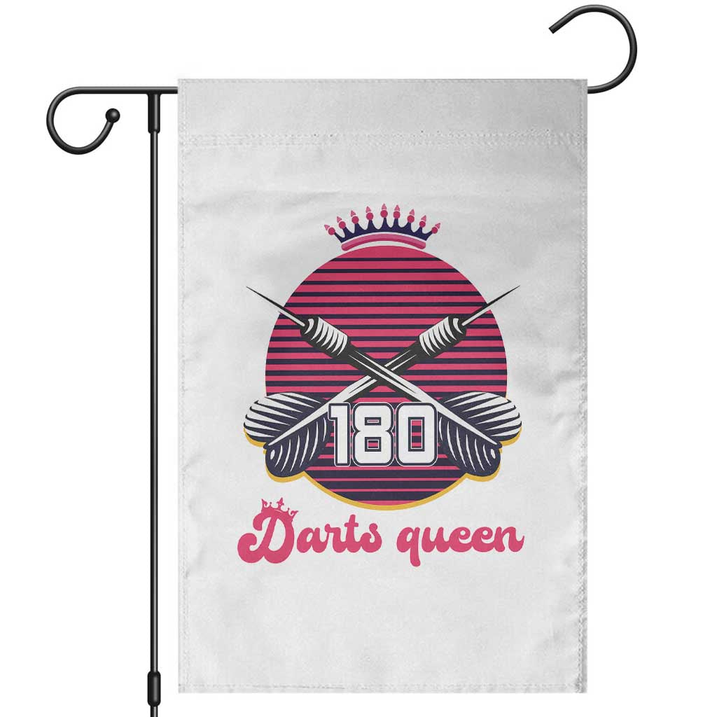 Darts Queen 180 Max Score Garden Flag Funny Bullseye Shooter Gift TS12 White Print Your Wear