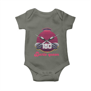 Darts Queen 180 Max Score Baby Onesie Funny Bullseye Shooter Gift TS12 Military Green Print Your Wear