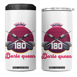 Darts Queen 180 Max Score 4 in 1 Can Cooler Tumbler Funny Bullseye Shooter Gift TS12 One Size: 16 oz White Print Your Wear