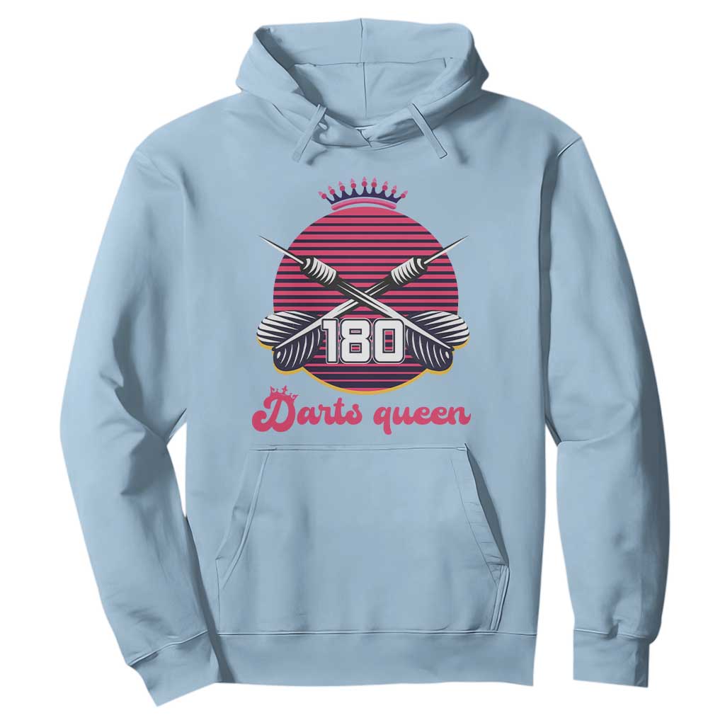 Darts Queen 180 Max Score Hoodie Funny Bullseye Shooter Gift TS12 Light Blue Print Your Wear