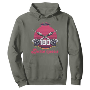 Darts Queen 180 Max Score Hoodie Funny Bullseye Shooter Gift TS12 Military Green Print Your Wear