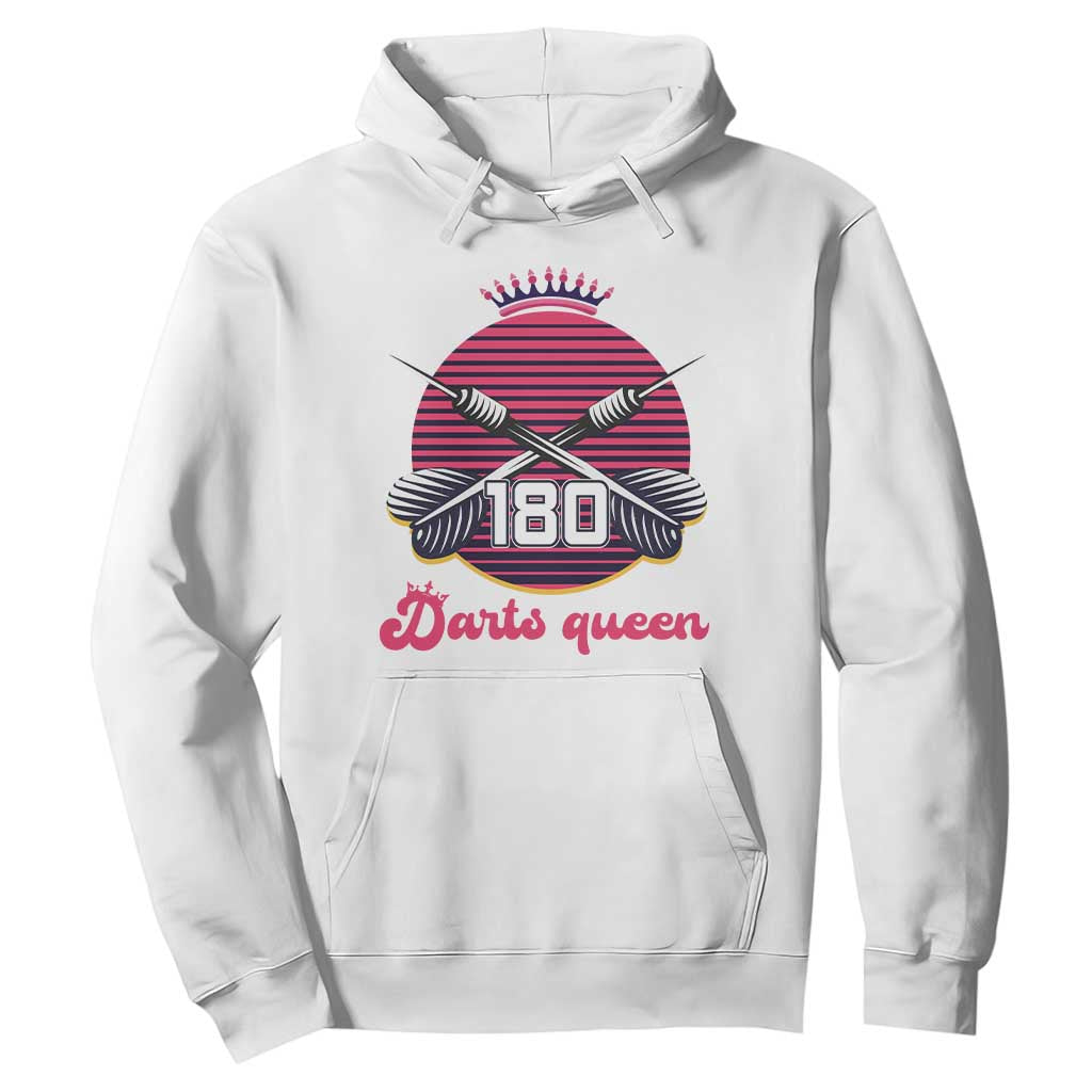 Darts Queen 180 Max Score Hoodie Funny Bullseye Shooter Gift TS12 White Print Your Wear