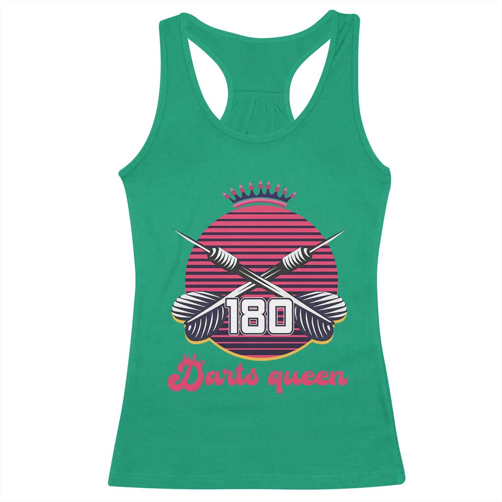 Darts Queen 180 Max Score Racerback Tank Top Funny Bullseye Shooter Gift TS12 Irish Green Print Your Wear
