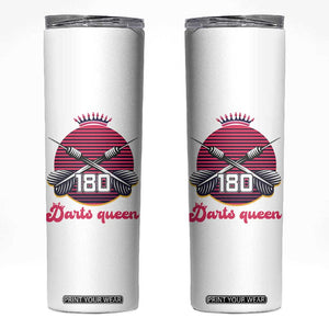 Darts Queen 180 Max Score Skinny Tumbler Funny Bullseye Shooter Gift TS12 White Print Your Wear